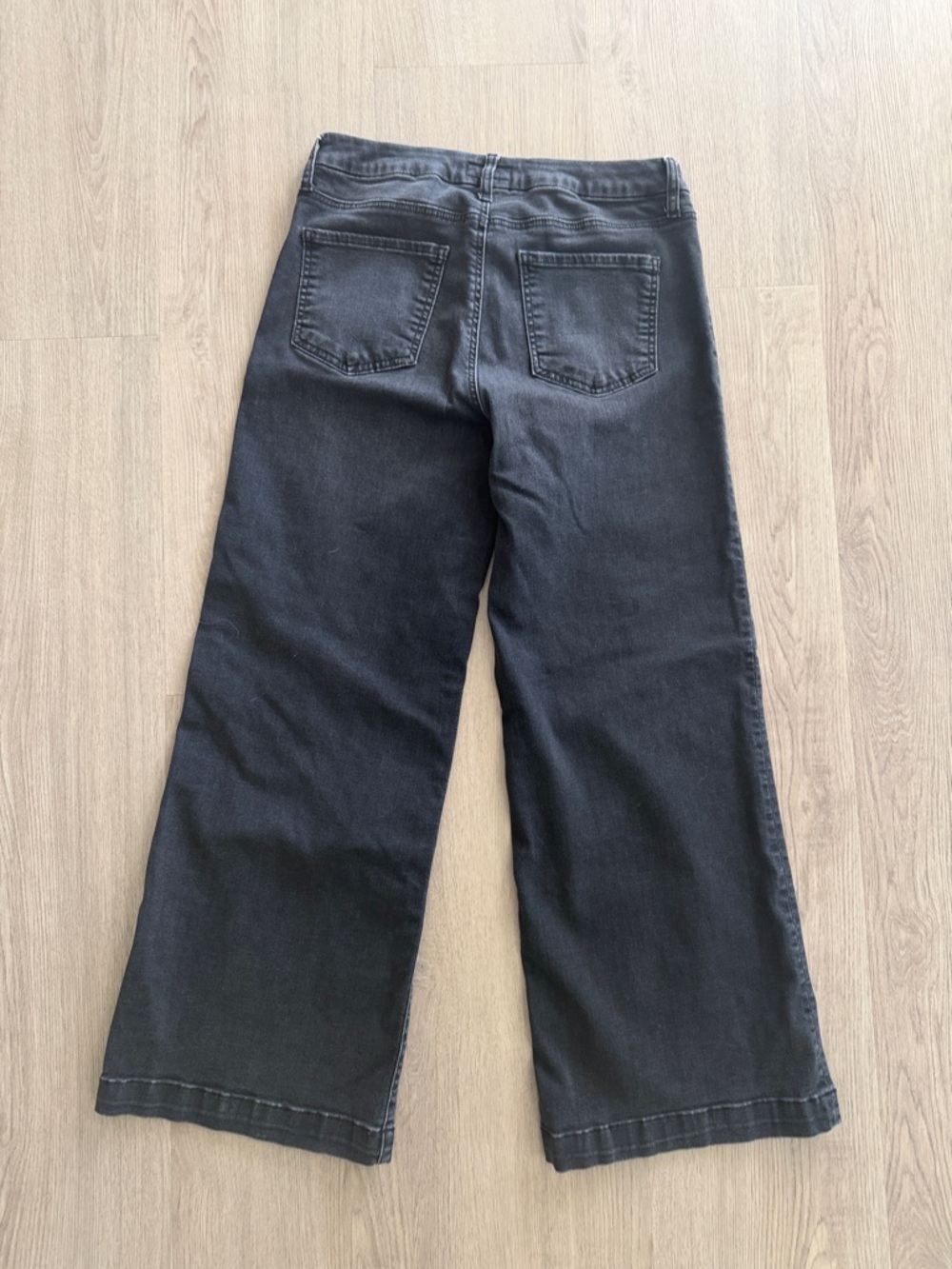 Kut from the Kloth Meg Wide-Leg High Rise Black Denim Jeans Size 8 - Picture 3 of 3